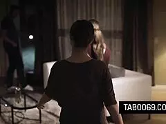 busty milf lena paul takes bosses husband deep in her ass from behind