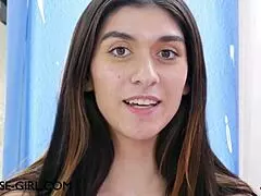 College Brunette Spills Details on Her First Wild Sexual Encounter Teasingly