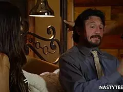 karlie montana seduces stepdaughter katya rodriguez in bathroom lesbian play