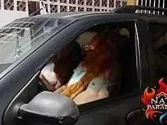 raposinha gets bent over doggystyle by raposao deepthroat cumswallow in car 😈💦