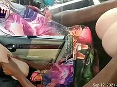 A Sweet Ebony Wife's Outdoor Car Tease with Big Black Cock and Toys?