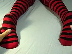 Intense Soles Massage Strips Socks for Wild Tickling Torment