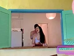 Wifey pinned to kitchen chair taking amateur milf cock pounding