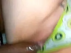 damn, this chubby redhead milf takes sloppy big black cock in panties aside