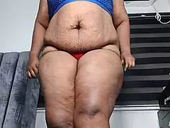 fat belly ebony mara exotic stands squirting in full orgasm fetish video!