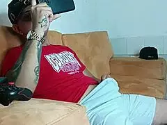 stepmom catches horny stepson jerking to porn and milks his throbbing cock dry part 1