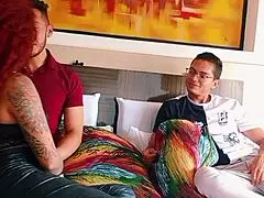 friend's latina milf stepmom begs for rough cum in mouth and tits