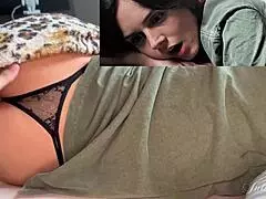 stepson sneaks into stepmom's bed for huge tits ride and creampie surprise