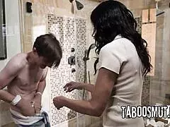 femdom stepmom trains clumsy stepson with deepthroat cowgirl and doggystyle rides