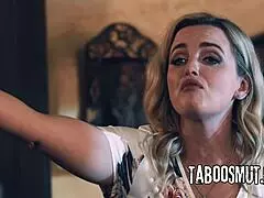 Blonde wife rides stepdad while husband watches stepdaughter fantasy doggystyle threesome