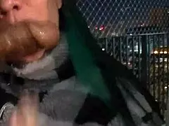 on the balcony my latina friend sucks my huge black cock then i fuck her squirting ass