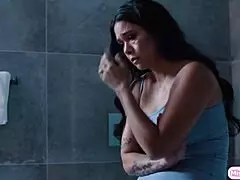 big titted asian stepmom fingers her lesbian stepdaughter's wet shaved pussy