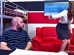 Julia Ann Gulps Every Drop of Student Jizz After Blonde Milf Professor Rides Cock!