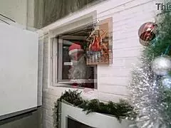 Ho Ho Ho! Santa Fucks Monika Fox's Shaved Anal Pussy with Squirt Monster Butt Plug and Cum in Mouth