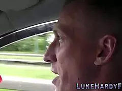 inked british milf brit delivers deep blowjob and handjob tug on luke hardy's monster