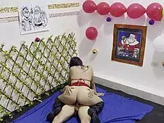 stepson bends demanding stepmom over at shop then fucks her doggystyle on christmas!