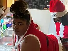 Mrs. Claus devours Santa's throbbing BBC with wet pussy and deep licks
