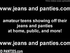 18yo Girl Next Door Strips Tight Jeans Rips Clothes Shakes Nude Ass