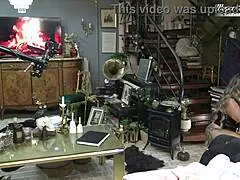 odette takes client's facial backstage