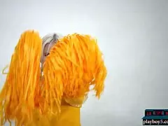 Petite Blonde Cheerleader Begs For Cock After Ripping Clothes On Court?