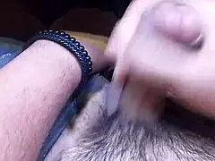 whoa that cumshot hits so hard it smokes up everything