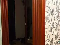 stepmom bends over in pantry for christmas tree decor hunt ending with close up creampie