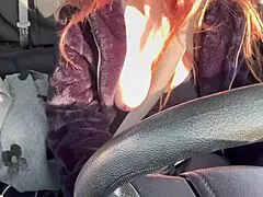damn my huge tits bounce wild on this car ride flashing nipples everywhere