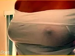 hey babe, check my wife's braless tits in wet shirt