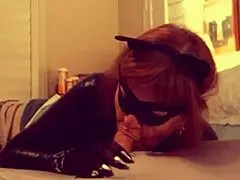 granny catwoman in stockings and heels moans close-up sucking batman's cock cosplay hardcore