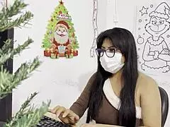 the incompetent christmas secretary bends over for her boss realizing she must ride him cowgirl to keep her job after the holidays pass