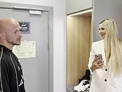 Best double blowjob ever from hot blondes bent over doggystyle moaning rough then facial cumshot explosion