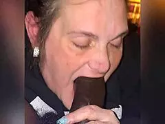 Stepmom's Baby Blue Nails Slurp Black Monster Cock Deepthroat Sloppy Gumjob!