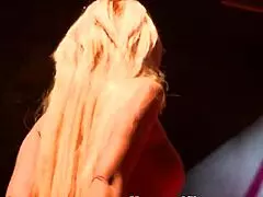 wanna see busty milf rubbing her wet cunt at sex show?