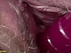 the ugly fat wife squirms as her stepdaughter fists her deep for the first time bound tight