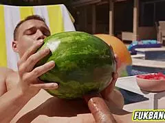 Huge Titty Baddie Rides Hard Dick Poolside