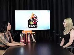 Vivan Lola and Vitória Beatriz's Naughty Interview Full of Outdoor Fetish Casting in Sheer Red Lingerie Part 4