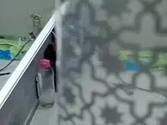 stepmom walks in on my naked jerk off session in bathroom, stares at big fat cock craving handjob