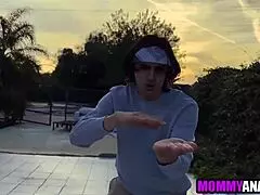 Karate Step Mom Takes Huge Cock Deep in Ass and Throat