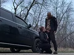 hey check out this hot mom sucking cock publicly on new years then getting double stuffed with toys and monster cock kinky outdoor fun