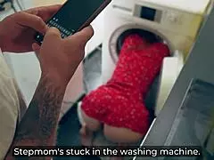 stepson pounds stepmom stuck in washer rough doggy creampie finish