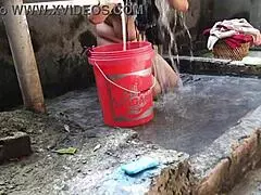 Big boob Indian bhabhi flashes wet pussy outdoors craving more