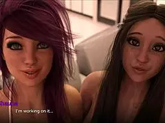 Brunette teen girlfriend confesses party games with big tits friend and massive ass play