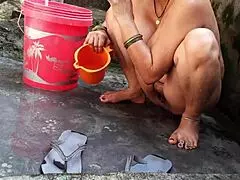 Big boob Indian bhabhi flashes wet pussy outdoors craving more