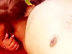He fingers mature woman's soaked pussy until she squirts and soaks the bed