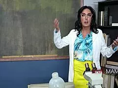 Gilf professor bends for student's blackmail anal pounding in class