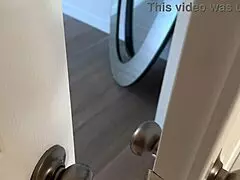 Hubby surprises wife during private solo play