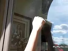 busty redhead neighbor wife slurps my huge cock 😍💦