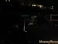 Busty stepmom and teen scissor wildly before diving into oral play