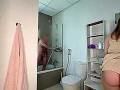 stepmom's naked big ass makes stepson lose control and creampie her deep