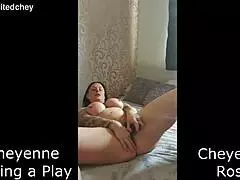 sexy brunette milf chey fingers her juicy wet pussy moaning in solo orgasm frenzy
